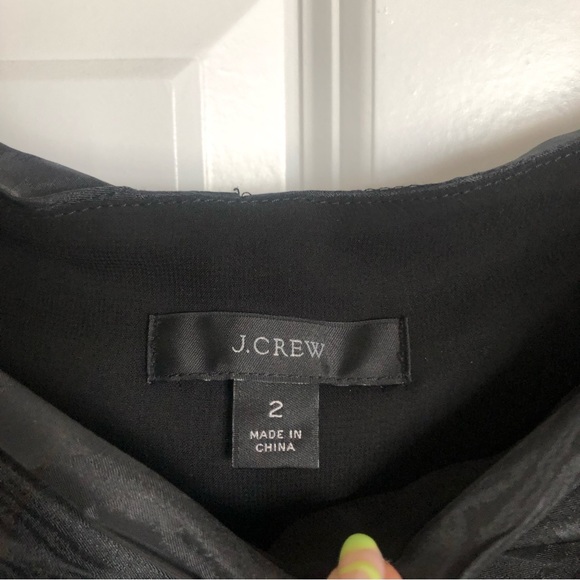 J. Crew Black Ruched Puff Sleeve Crop Top BD809 NWOT - Picture 4 of 8